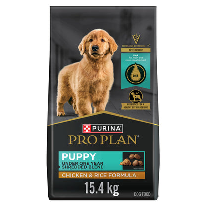 Purina Pro Plan Dry Puppy Food, Development Shredded Blend Chicken & Rice - 15.4 kg Bag (1 Pack) Pro Plan