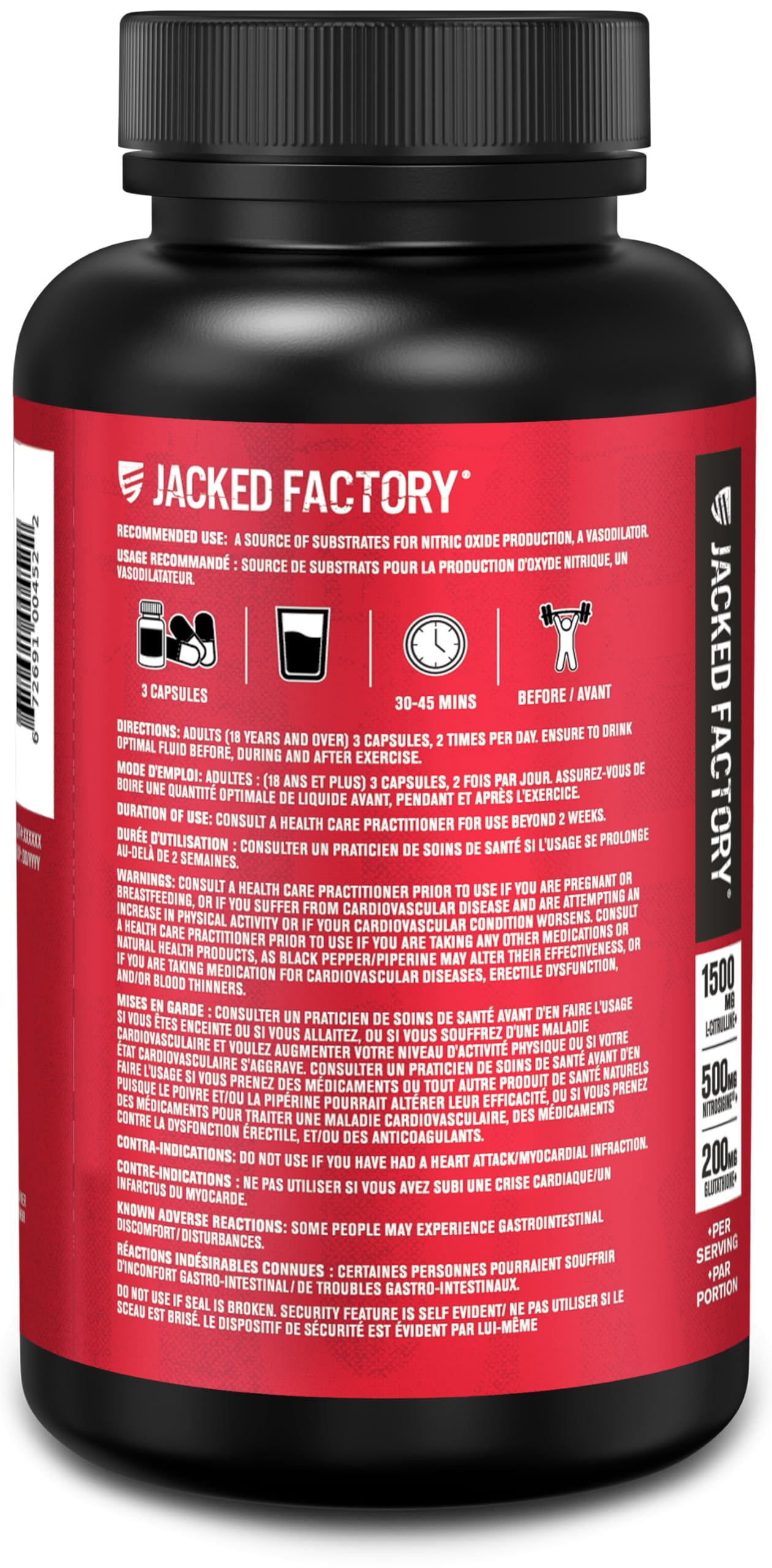 Nitric Oxide Supplement N.O. XT with Nitrosigine L Arginine & L Citrulline for Muscle Growth, Pumps, Vascularity, & Energy - 90 Count - Available at All In One Marketplace Canada