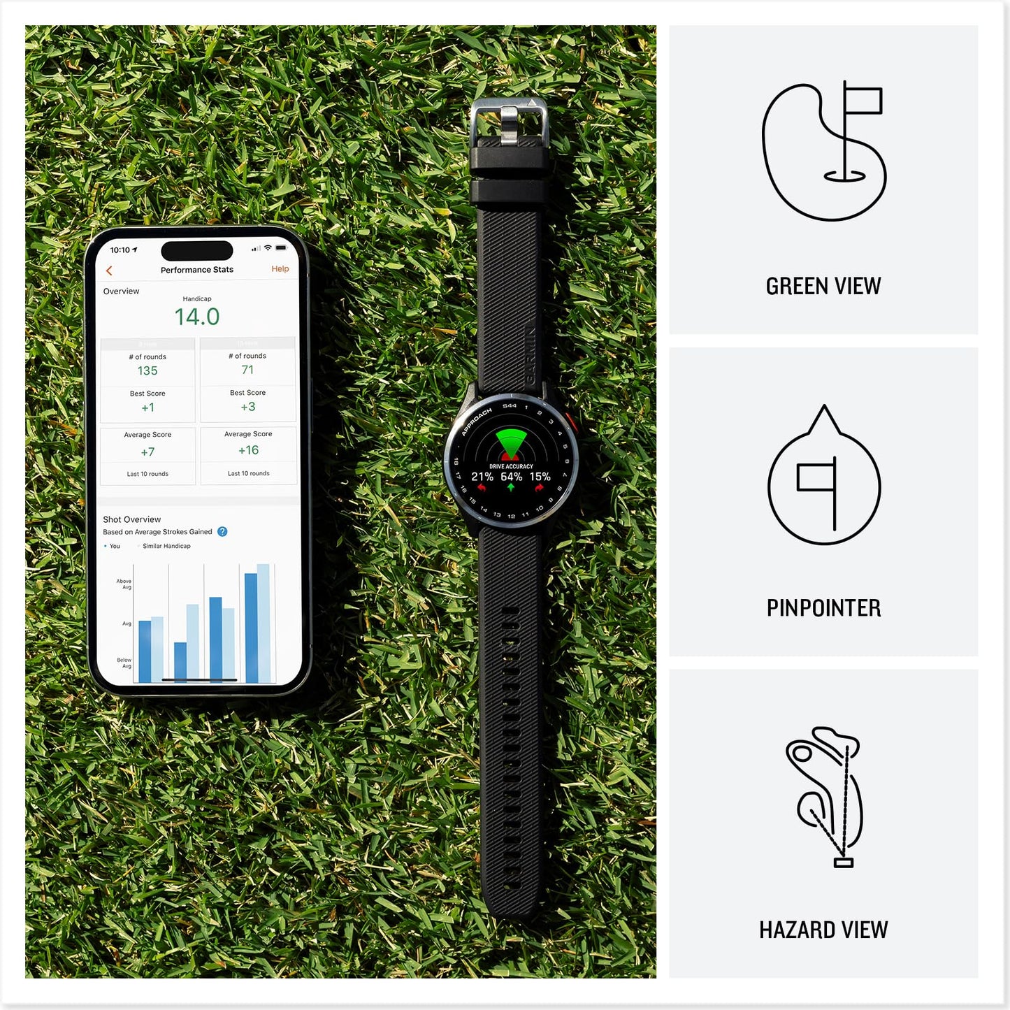 Garmin Approach S44, Essential Golf GPS Smartwatch, AMOLED Display, On-Course Features, Silver Aluminum Bezel with Twilight Silicone Band 🍁 All In One Marketplace Canada