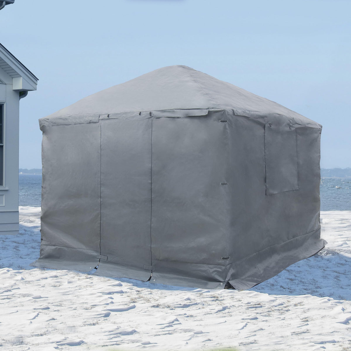 Sojag Winter Cover for Gazebos, Waterproof 8' x 8' Gazebo Accessory with Roll-Up Door, and Vented Panels, All-Season Outdoor Storage 🍁 All In One Marketplace Canada
