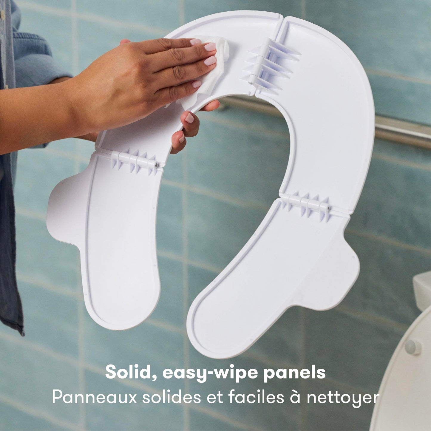 Frida Baby Fold-and-Go Potty Seat for Toilet, Foldable Travel Potty Seat for Toddler, Fits Round & Oval Toilets, Non-Slip Base, Handles, Includes Free Travel Bag - Available at All In One Marketplace Canada