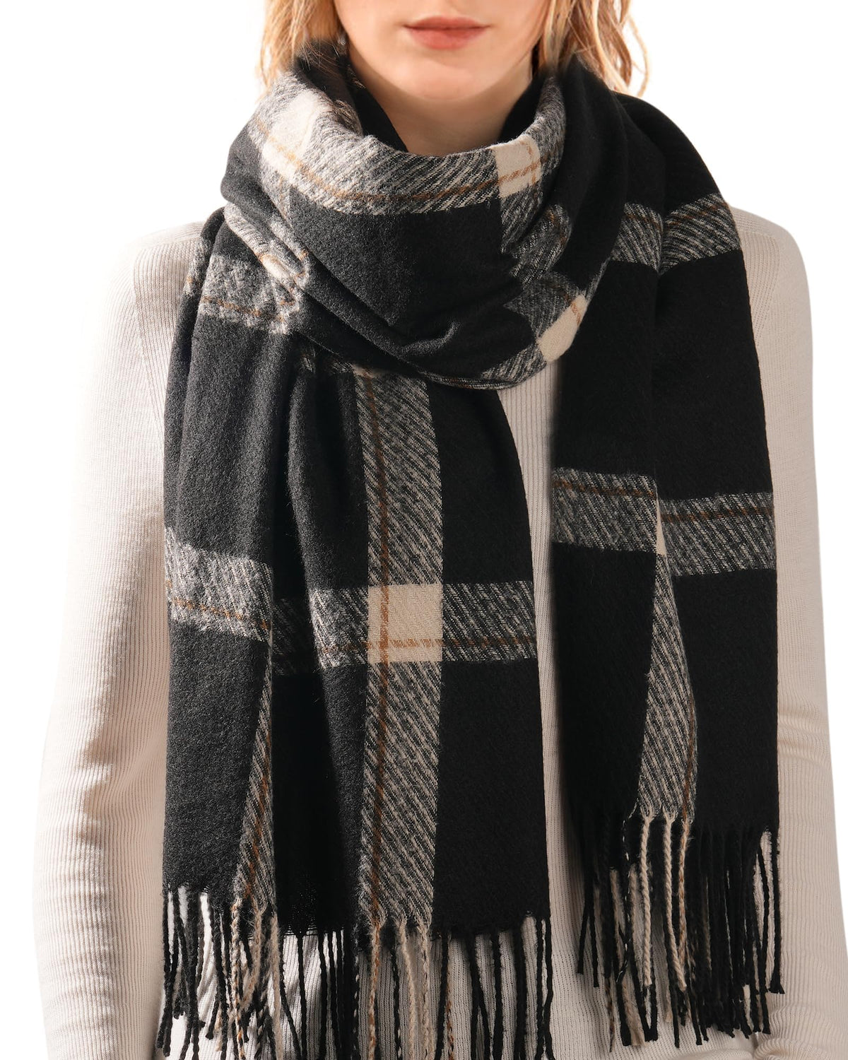 FURTALK Winter Scarf for Women Oversized Plaid Tassel Shawl Wrap 🍁 All In One Marketplace Canada