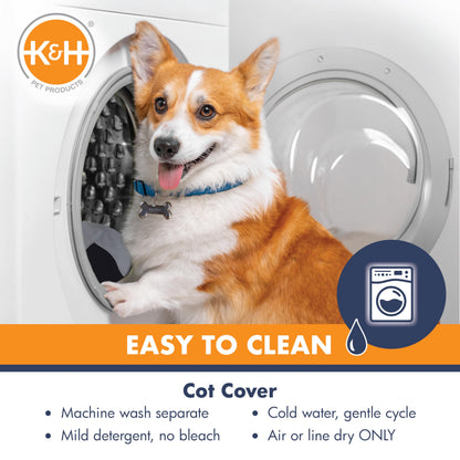 K&H Pet Products Outdoor Elevated Dog Cot, Breathable Cooling Elevated Cot Hammock Pet Bed for Large Dogs, Washable Mesh Cover, Raised Metal Frame, Collapsible, Portable - Large 42 X 30in Gray 🍁 All In One Marketplace Canada