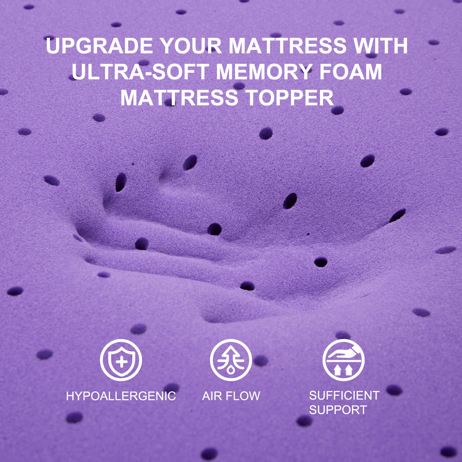 SINWEEK 2 Inch Twin Size Gel Memory Foam Mattress Topper