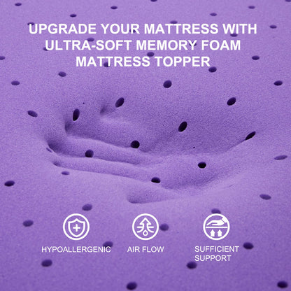 SINWEEK 2 Inch Twin Size Gel Memory Foam Mattress Topper