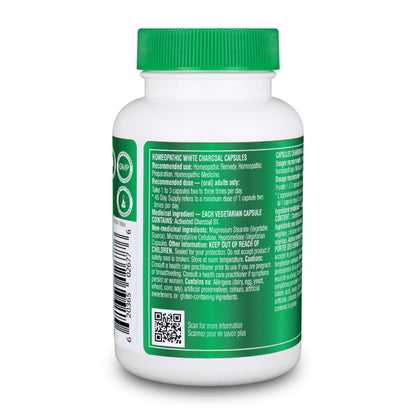 Organika Canadian-Made Activated Charcoal - Homeopathic Charcoal, Digestive Support, Detox, Gas and Bloating Support- 90vcaps - Available at All In One Marketplace Canada