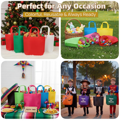 Nicunom 60 Pack Non-Woven Party Favor Bags, Colorful Reausable Gift Bag With Handles Tote Bags Bulk Reusable Grocery Bag for Birthday Christmas 🍁 All In One Marketplace Canada