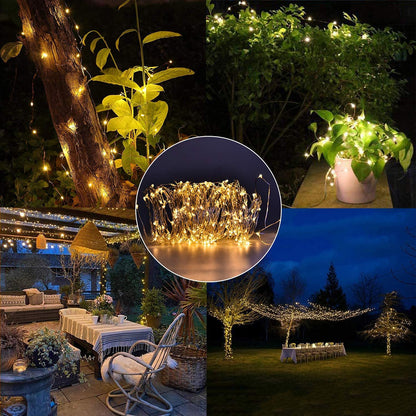 2 Pack 33ft 100 LEDs Fairy Lights Battery Operated, 8 Modes Waterproof Twinkle String Lights, Copper Wire Lights with Remote for Christmas Bedroom Indoor Garden Wedding Party Tree Decor (Warm White) 🍁 All In One Marketplace Canada