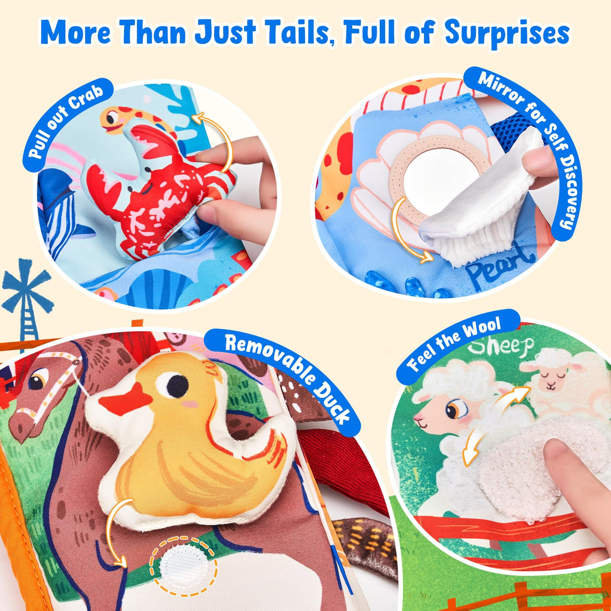 JoyCat Baby Toys 0-6 Months, 2PCS Crinkle Books for Babies 🍁 All In One Marketplace Canada
