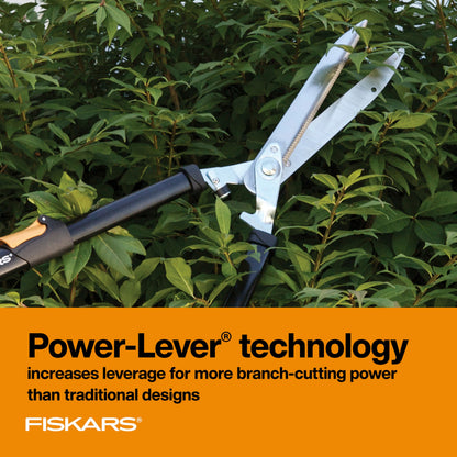 Fiskars 25-33" Power-Lever Extendable Garden Hedge Shears, 10” Blades