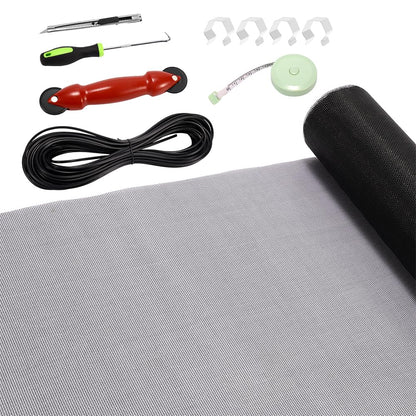Window Screens Replacement Repair Kit, 39" x 78" Screen Door Mesh Replacement Kit, Durable Fiberglass Mesh Screen with Tools for Windows Doors Patio and Porch Screens, Black - Available at All In One Marketplace Canada