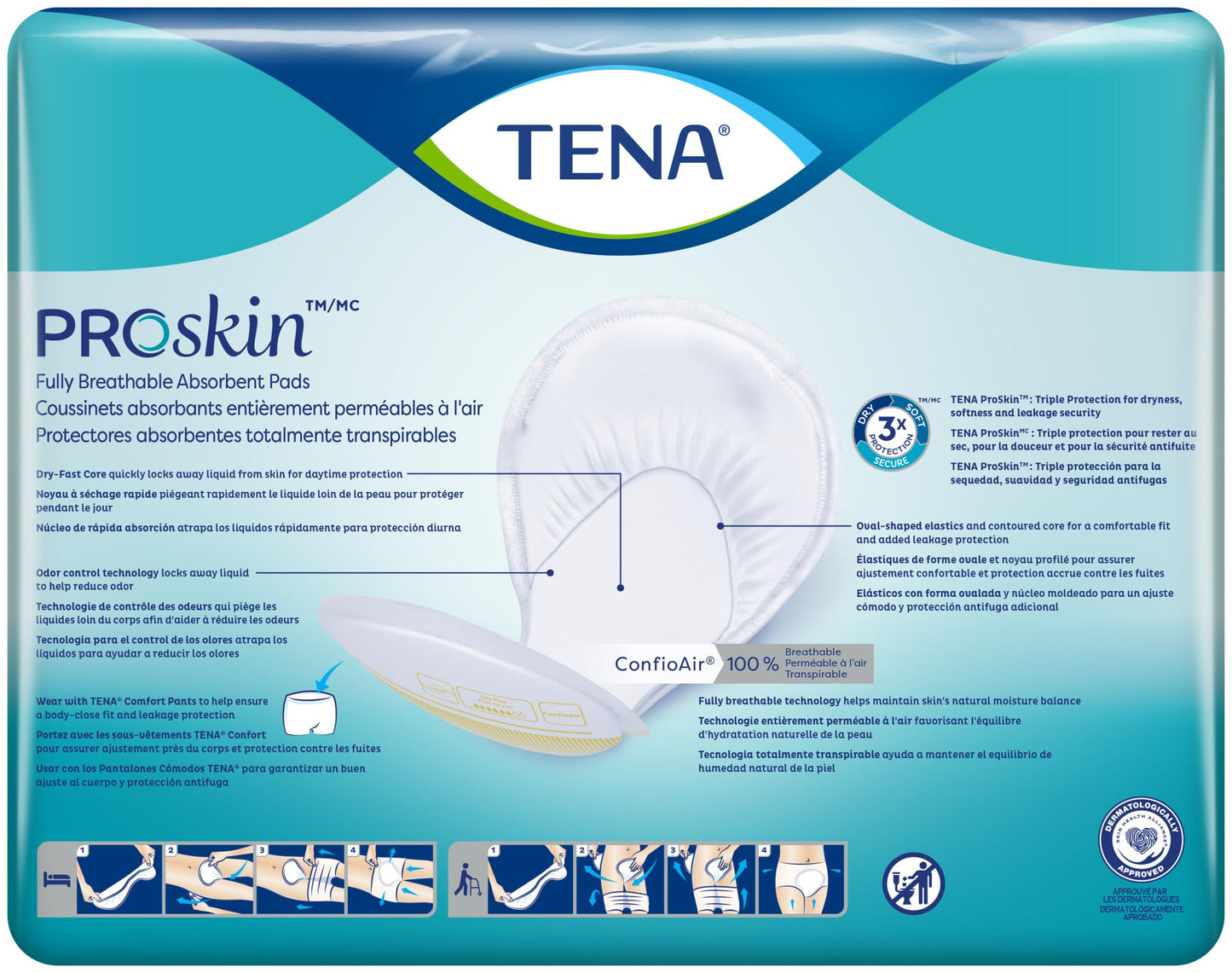 TENA Proskin Day Plus Absorbency Incontinence Pads, Unisex, 40 ct TENA