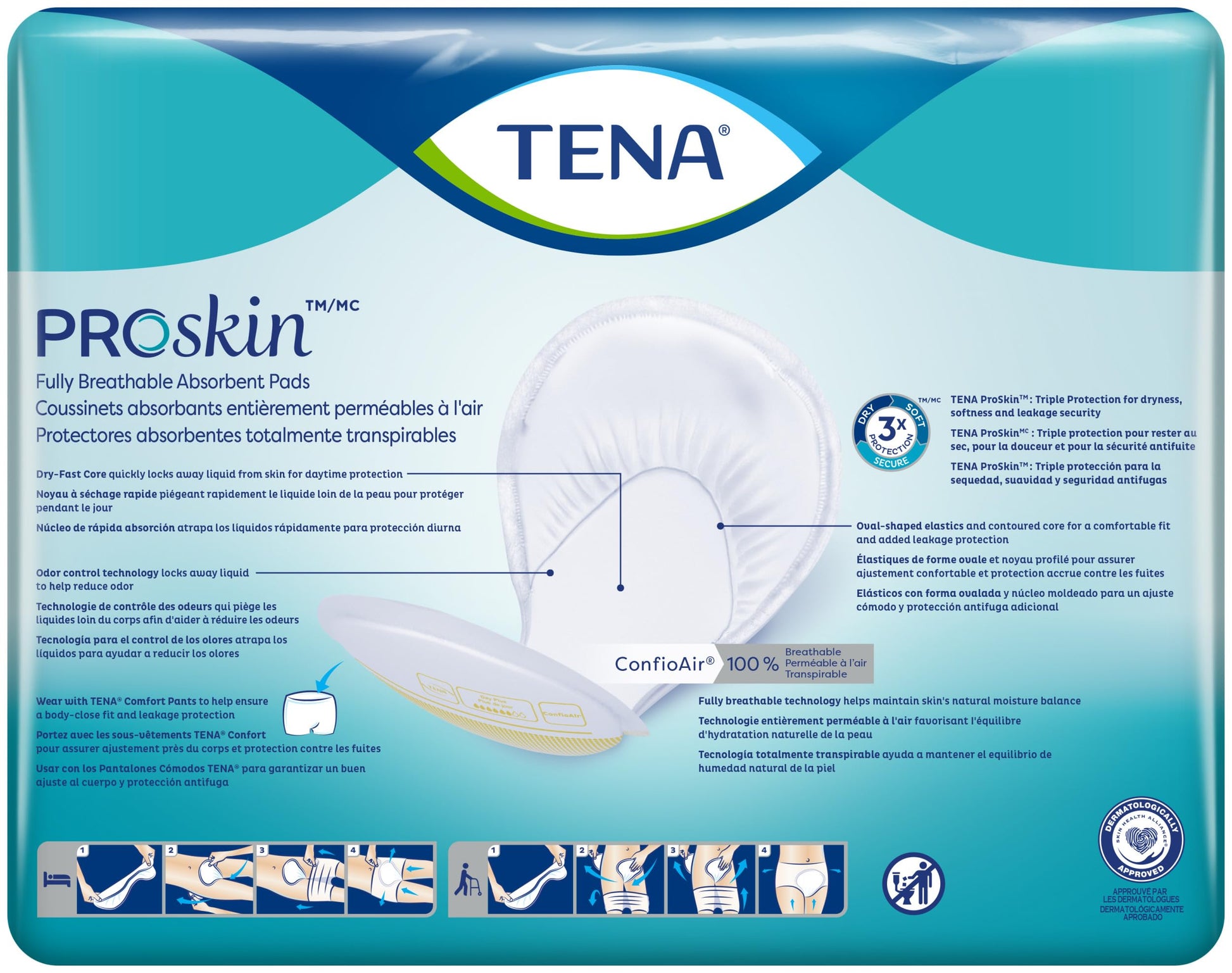 TENA Proskin Day Plus Absorbency Incontinence Pads, Unisex, 40 ct TENA