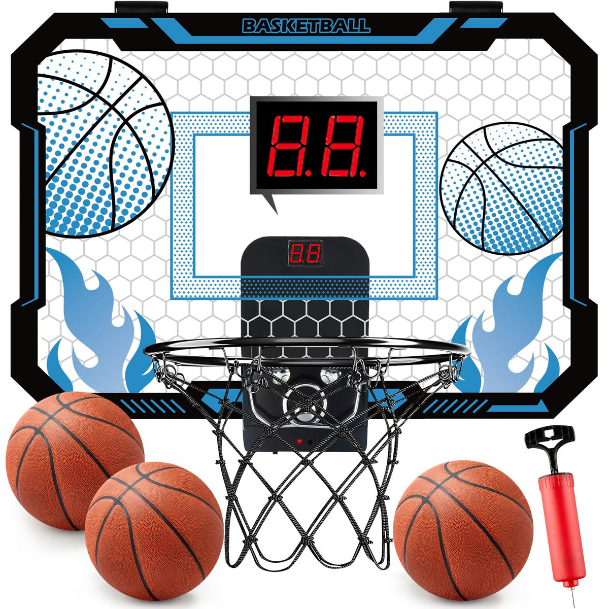 Indoor Basketball Hoop for Kids with Scoreboard Over the Door Basketball Hoop with 3 Balls Basketball Toys Gifts for 5 6 7 8 9 10 11 Years Old Boys Girls Mini Hoop for Bedroom and Birthday/Christmas 🍁 All In One Marketplace Canada