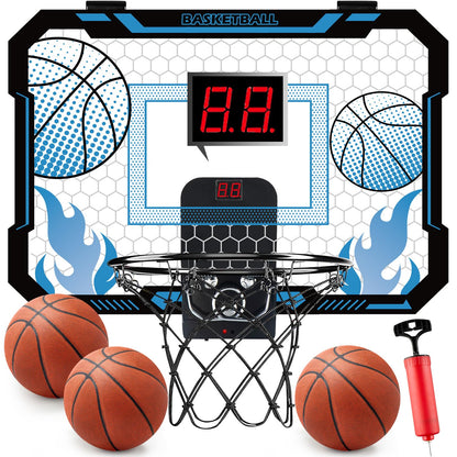 Indoor Basketball Hoop for Kids with Scoreboard Over the Door Basketball Hoop with 3 Balls Basketball Toys Gifts for 5 6 7 8 9 10 11 Years Old Boys Girls Mini Hoop for Bedroom and Birthday/Christmas 🍁 All In One Marketplace Canada
