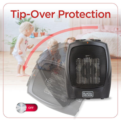 BLACK+DECKER Portable Space Heater, 1500W Room Space Heater with Carry Handle for Easy Transport - Available at All In One Marketplace Canada