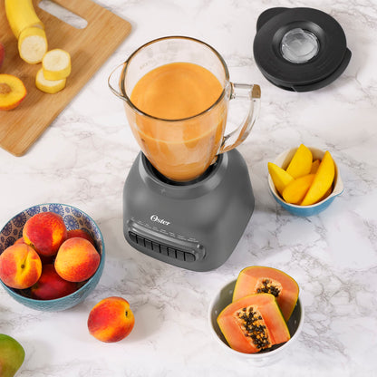 Oster Easy-to-Clean Blender with 6-Cup Boroclass Glass Jar Diamond Grey