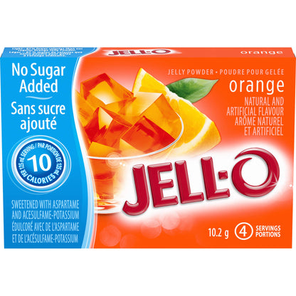 Jell-O Zero Sugar Orange Gelatin Mix, 18-Pack