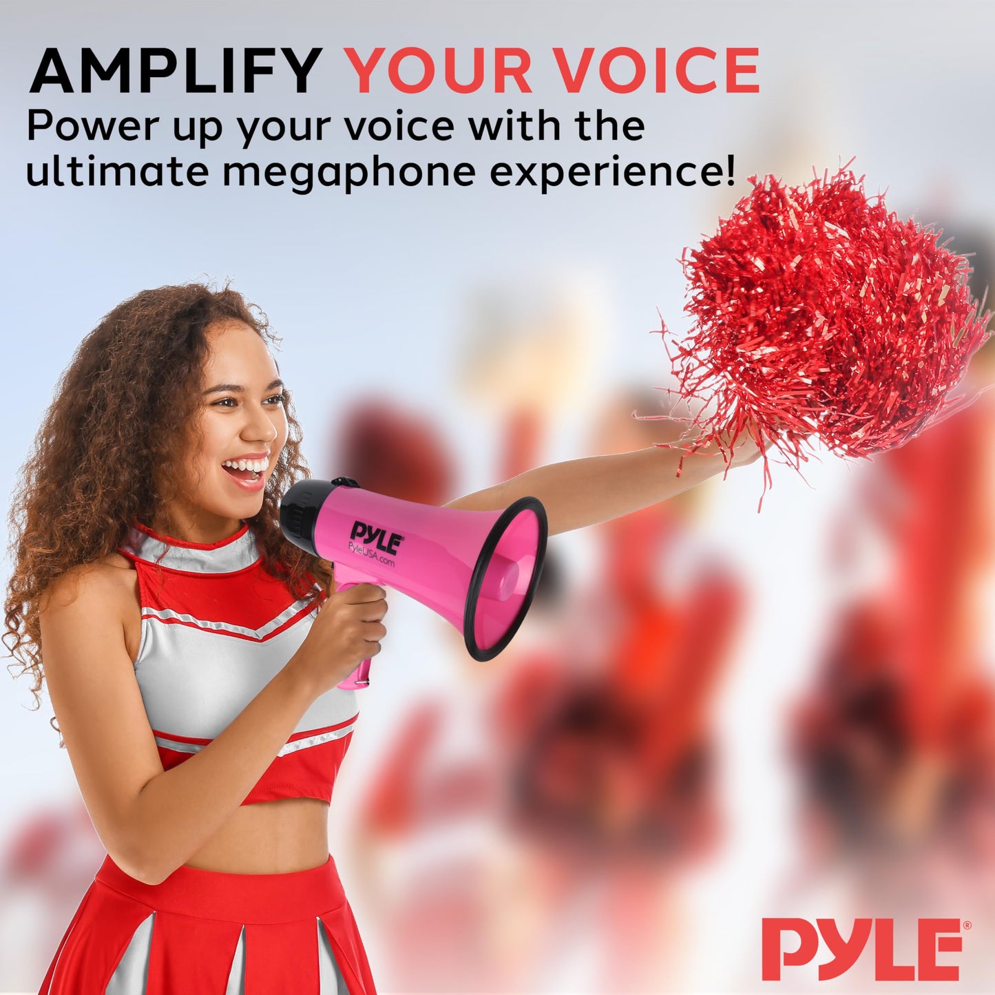 Pyle Megaphone with Siren – Loud Handheld Bullhorn with Voice Amplifier & Adjustable Volume – Portable PA System for Coaches, Cheerleading, Outdoor Events, and Emergency Use, 20W Pyle