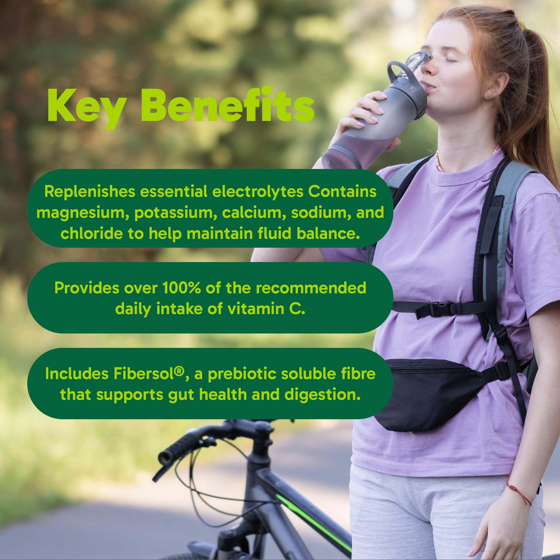 Organika Canadian-Made Electrolytes Powder with Vitamin C & Prebiotic Fibre - Sugar-Free Hydration Drink Mix - Classic Lemonade - 350 g - 100 servings Organika