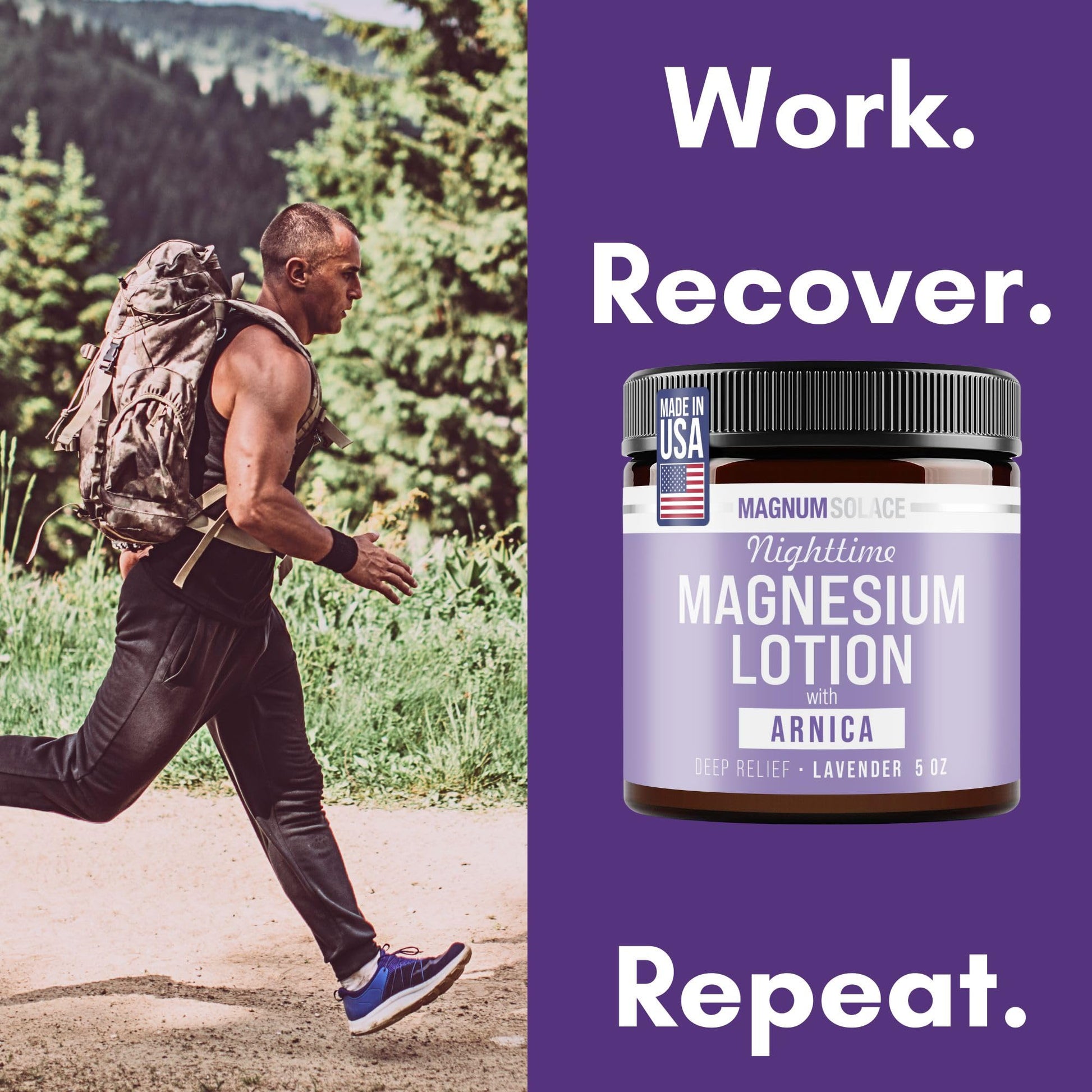 Nighttime Magnesium Lotion with Arnica – Highly Concentrated Magnesium for Muscles & Joints – Apply to Legs or Feet Before Bed – Skin-Friendly - Available at All In One Marketplace Canada