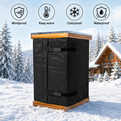 codree 10 Frame Winter Bee Hive Wrap- 2 Deep Boxes & 1 Medium Box 600D Oxford Beehive Winter Protection Cover- Cozy Windproof Warm Bee Hive Insulation Wrap for Most Bee Hive (85" x 27") 🍁 All In One Marketplace Canada