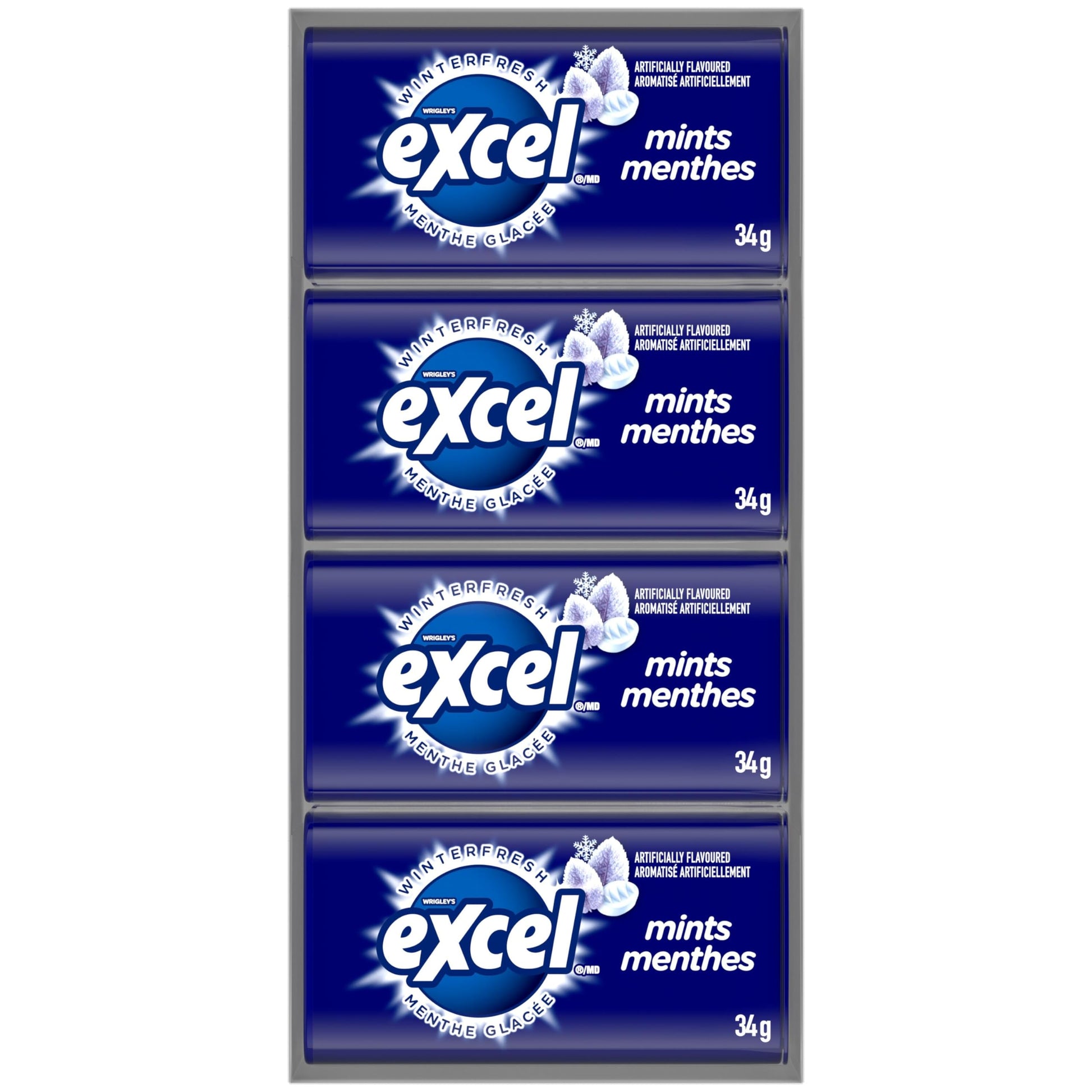 EXCEL, Winterfresh Flavoured Mints, 34g, Tin, 8 Packs - Available at All In One Marketplace Canada