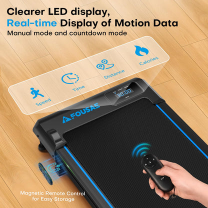Walking Pad with 9% Incline, FOUSAE 3 in 1 6.2 MPH Treadmill for Home with Double Frame 330 LB Weight Capacity, 2.5 HP Under Desk Walking Pad Treadmill with 12 HIIT Programs, Magnetic Remote Control - Available at All In One Marketplace Canada