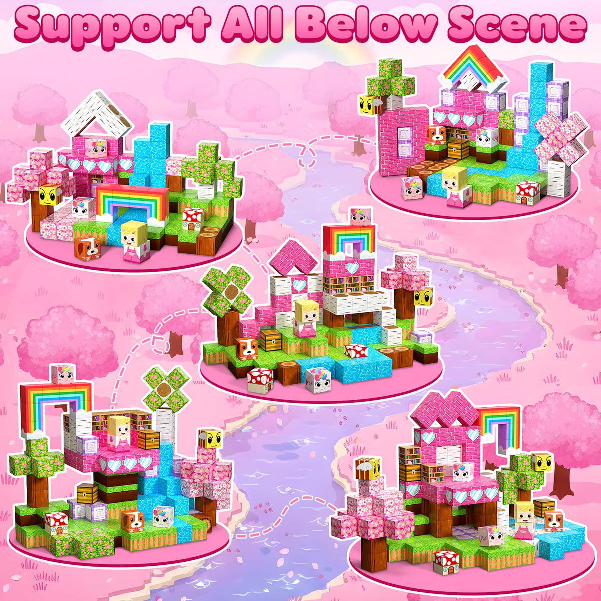 SSAWER Magnetic Blocks, 100PCS Toys Building Blocks Cubes Gifts for Girls 🍁 All In One Marketplace Canada