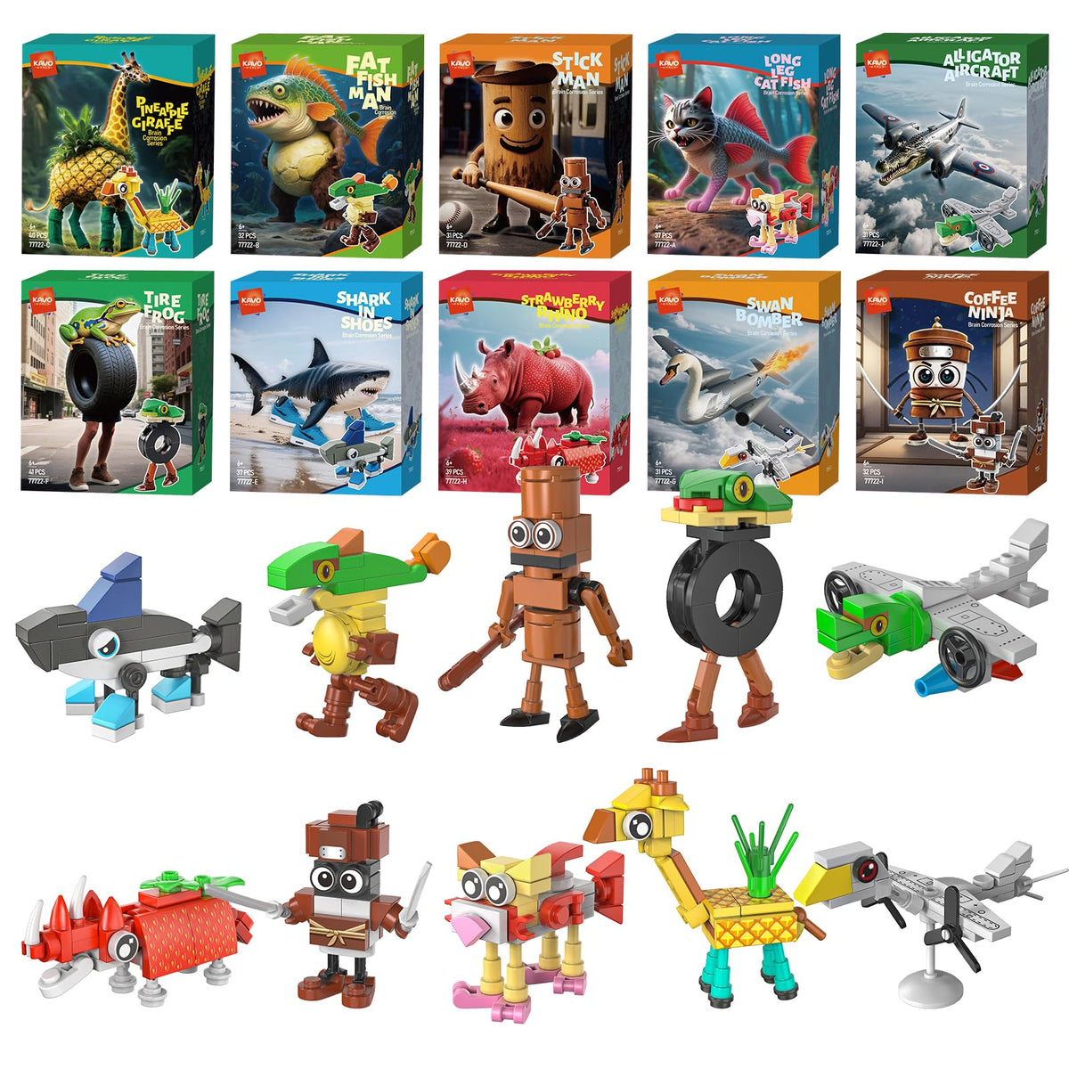 Italian Brainrots Toys Party Favors for Kids 6-8 8-12 Mini Animal Building Block Sets Funny Brainrots Toy Rot Collection Classroom Prizes Goodie Bag Stuffers Return Christmas for Boys 🍁 All In One Marketplace Canada
