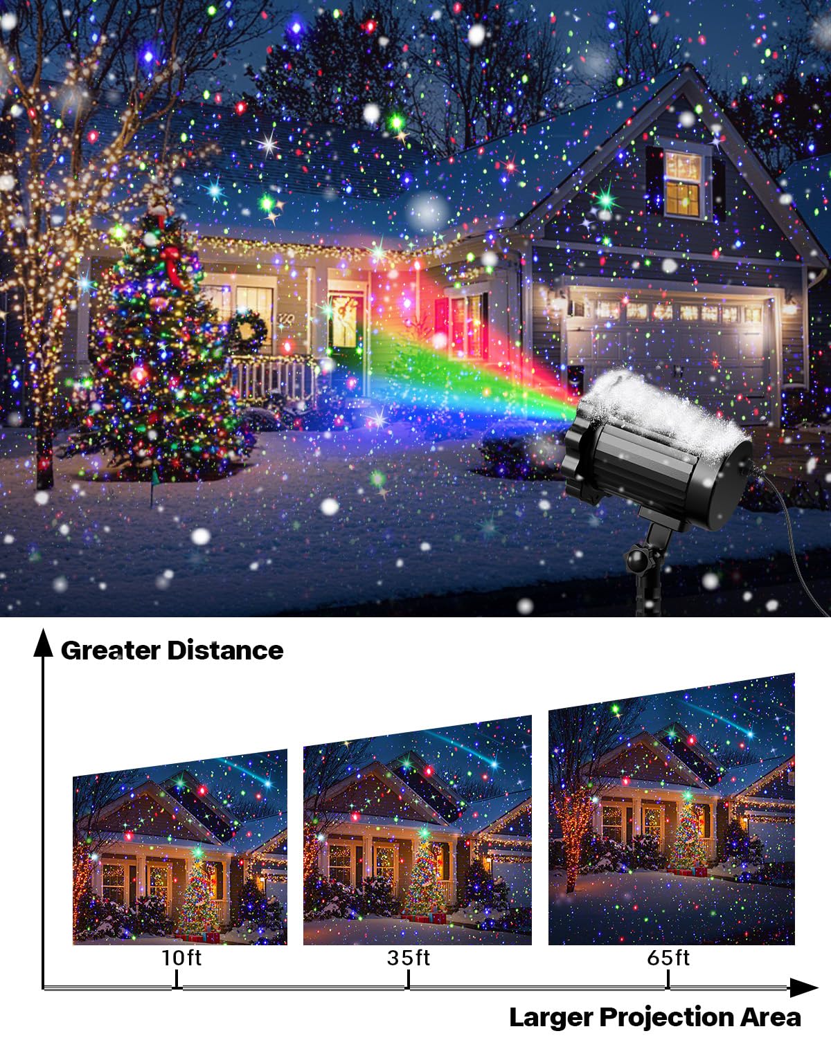 Brighter Laser Halloween & Christmas Projector Light Outdoor, RGB 3-Colors 🍁 All In One Marketplace Canada