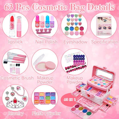 Kids Makeup Kit for Girl - Little Girls Makeup Set, Girls Makeup Kit for Kids, Pretend Play Makeup Vanities for Toddlers Children Princess, Christmas Birthday Gifts Toddler Toys Age 3 4 5 6 7 8 9 10 🍁 All In One Marketplace Canada