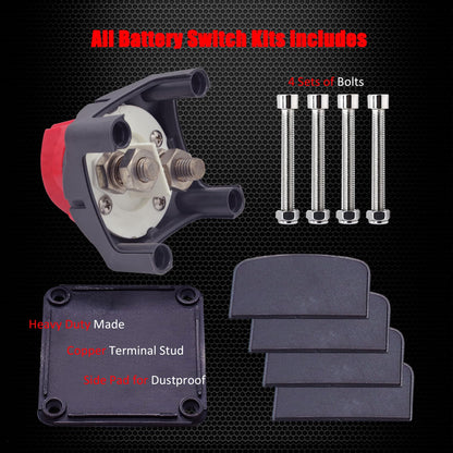 Ampper Battery Disconnect Switch, 12-48 V Battery Power Cut Master Switch Disconnect Isolator for Car, Vehicle, RV and Boat (On/Off)