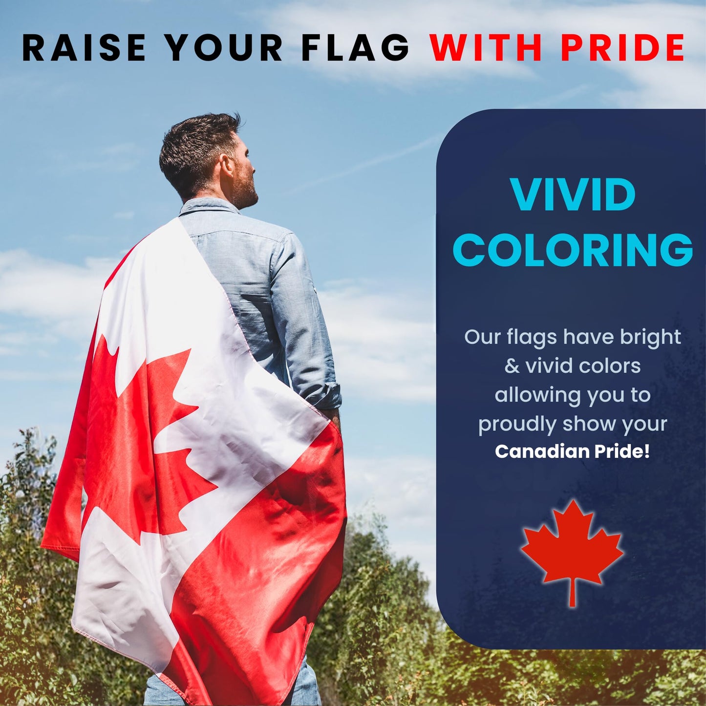 ByFloProducts Premium Canada Flag - Canadian Flags 3x5 Feet Outdoor Heavy Duty - Durable Nylon, Embroidered Maple Leaf, Quadruple Stitched, Vivid Colors - Available at All In One Marketplace Canada
