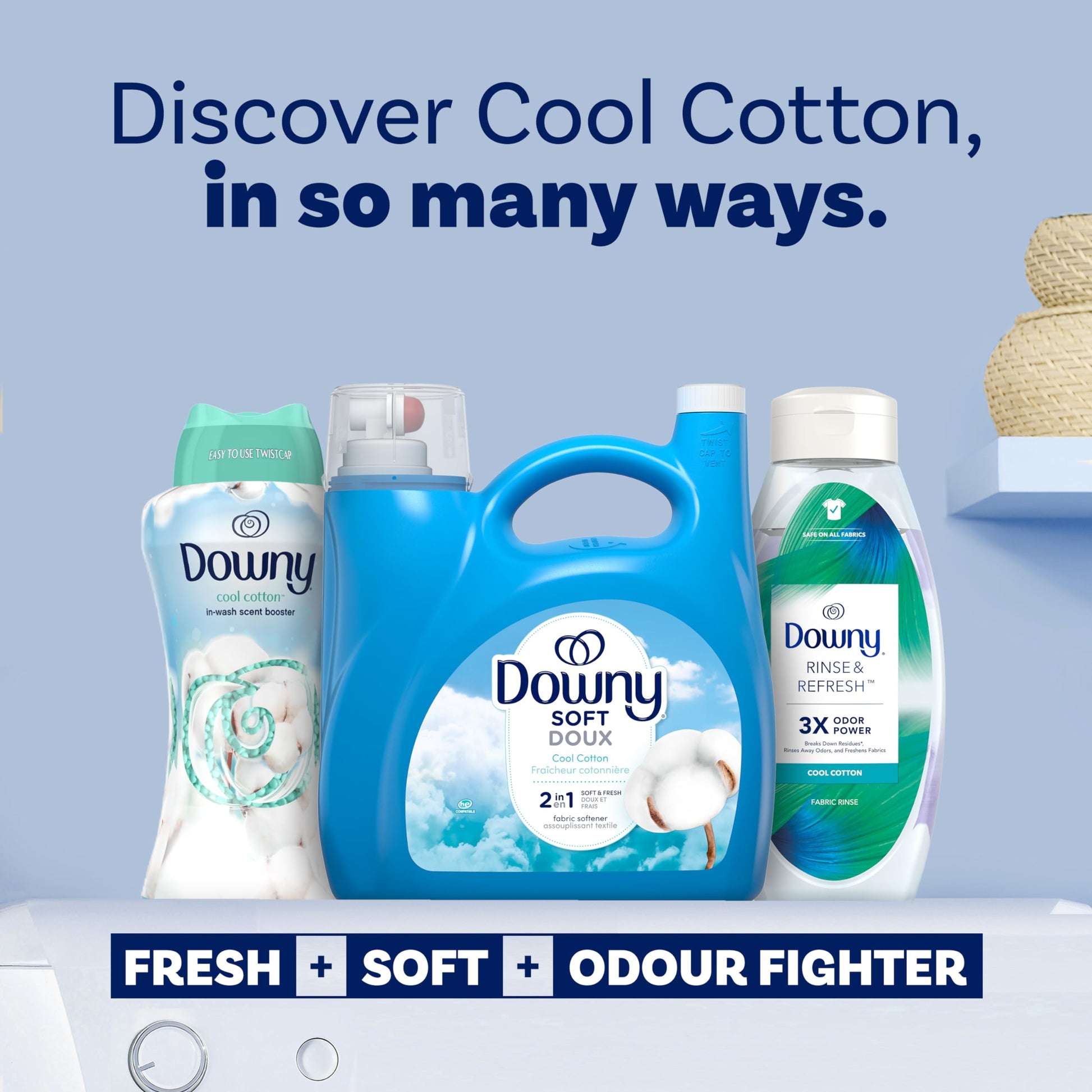 Downy Ultra Laundry Liquid Fabric Softener (Fabric Conditioner), Cool Cotton, 4.16L, 190 Loads Downy