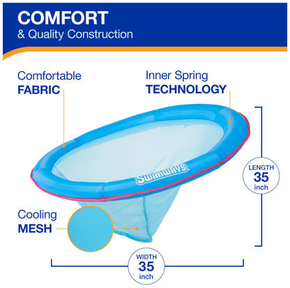 SwimWays Spring Float Premium Papasan Pool Lounger, Inflatable Pool Floats Adult with Fast Inflation for Ages 15 & Up SwimWays