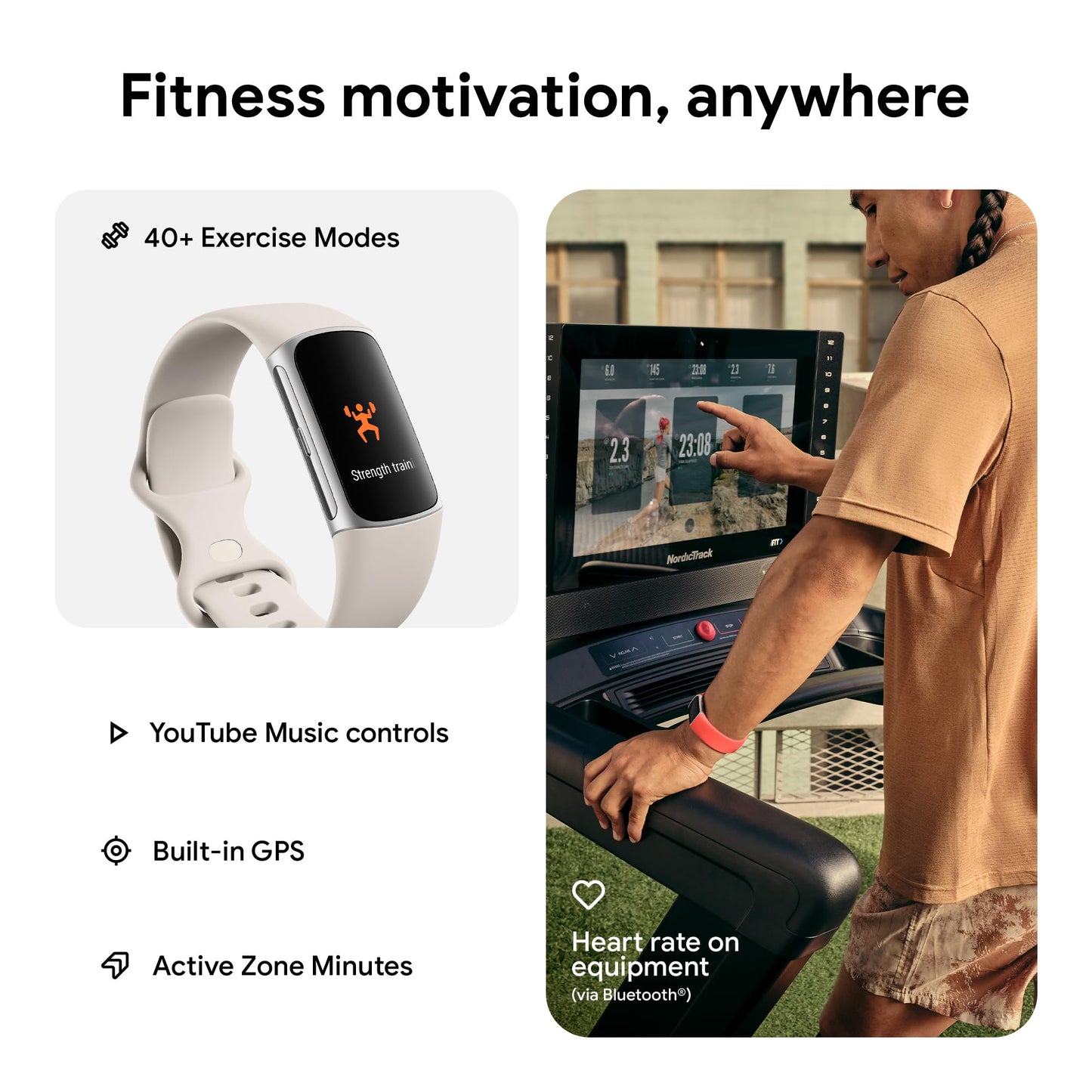Google Fitbit Charge 6 Advanced Health and Fitness Tracker with Built-in GPS, Stress Management Tools, Sleep Tracking, 24/7 Heart Rate and more -- Silver/White