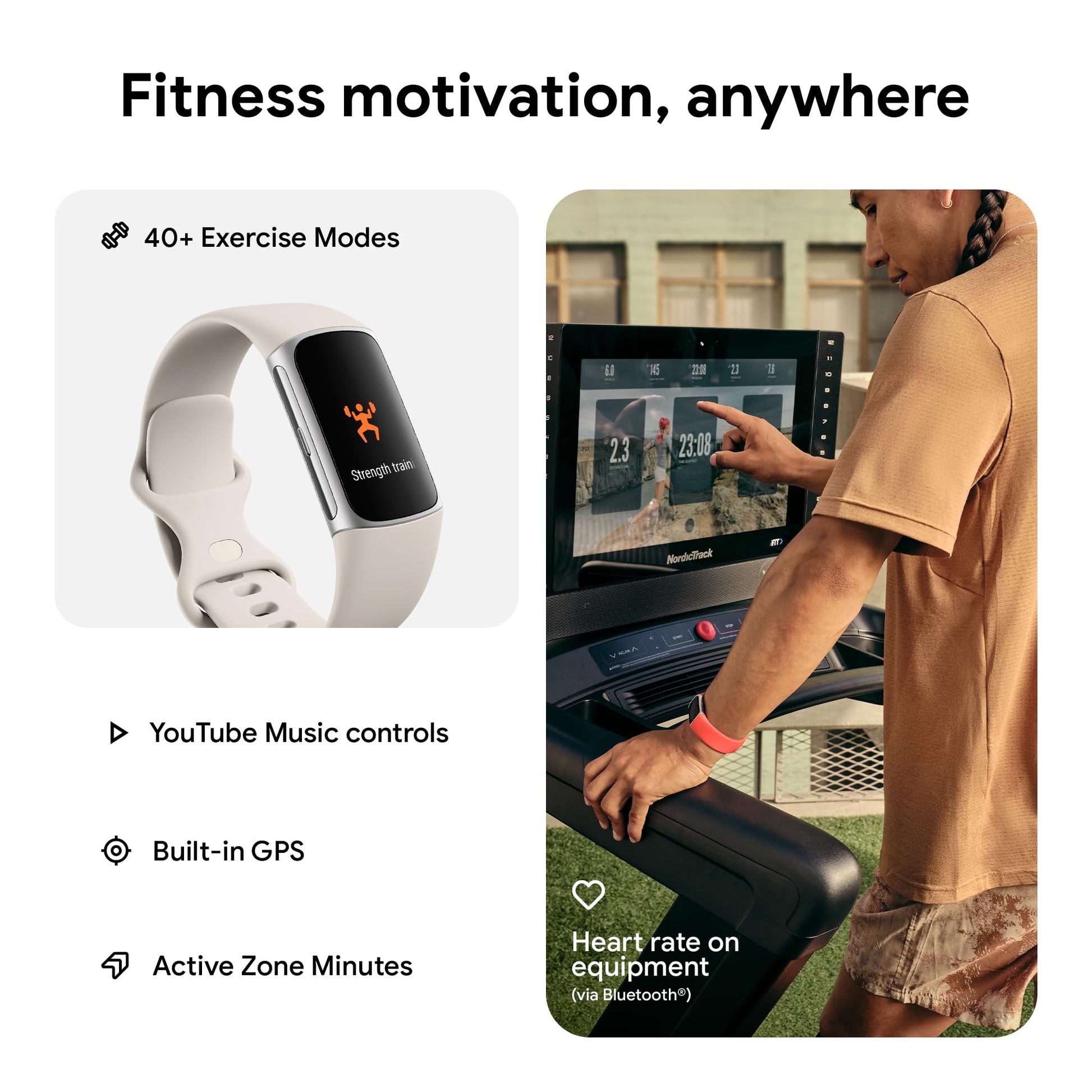 Google Fitbit Charge 6 Advanced Health and Fitness Tracker with Built-in GPS, Stress Management Tools, Sleep Tracking, 24/7 Heart Rate and more -- Silver/White