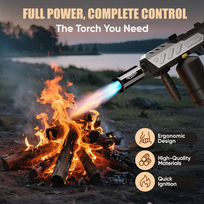 Powerful Propane Torch Gun, Blow Torch with Adjustable Flame, Flamethrower Kitchen Torch Gun Gas Welding Kits for Outdoor BBQ, Searing Steak, Camping & Charcoal Torch Lighter(Tank Not Included) - Available at All In One Marketplace Canada