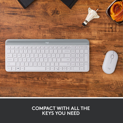 Logitech MK470 Slim Wireless Combo Compact Keyboard and Mouse - Off White