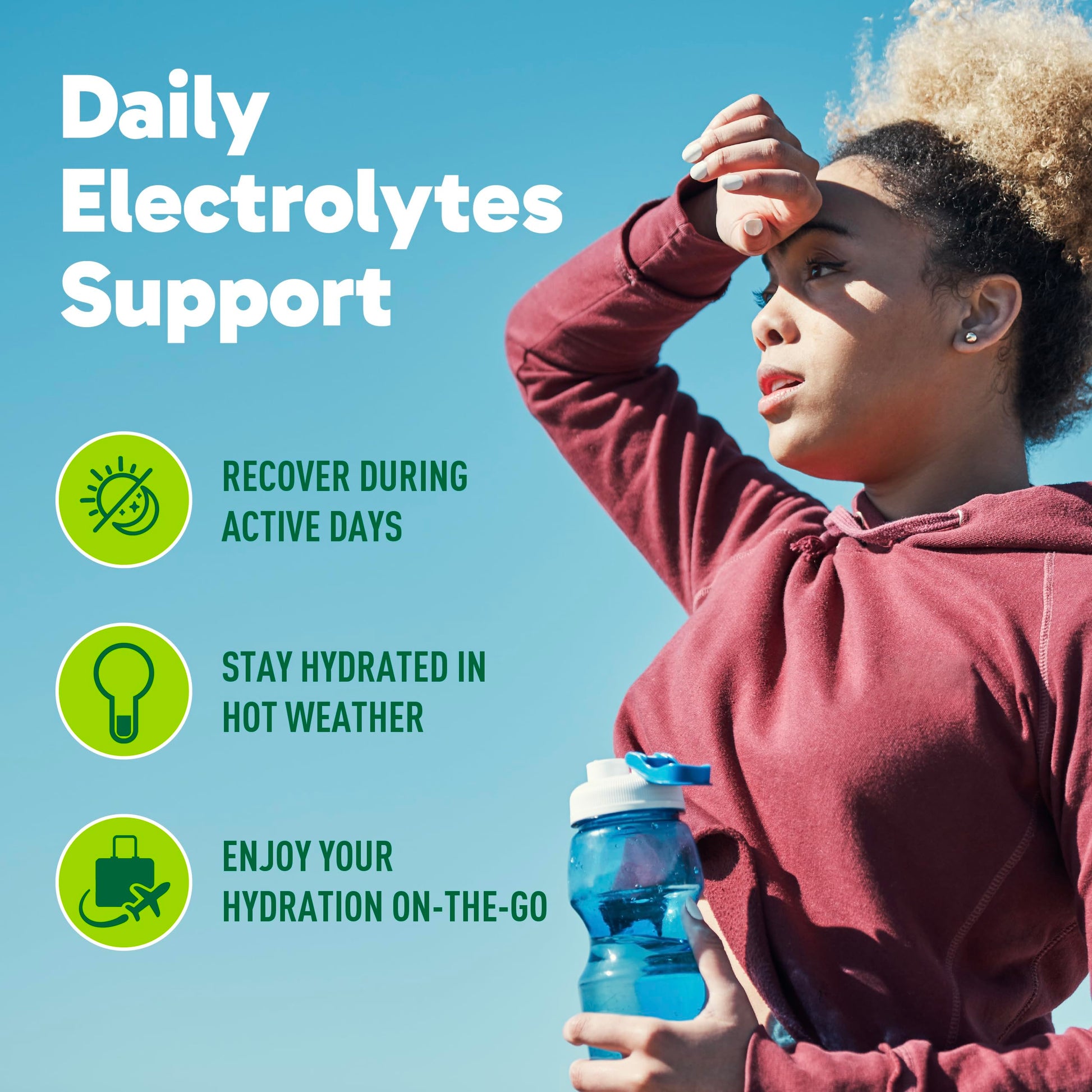 Organika Canadian-Made Electrolytes Powder with Vitamin C & Prebiotic Fibre - Sugar-Free Hydration Drink Mix - Lemon Iced Tea - 210 g - 60 servings