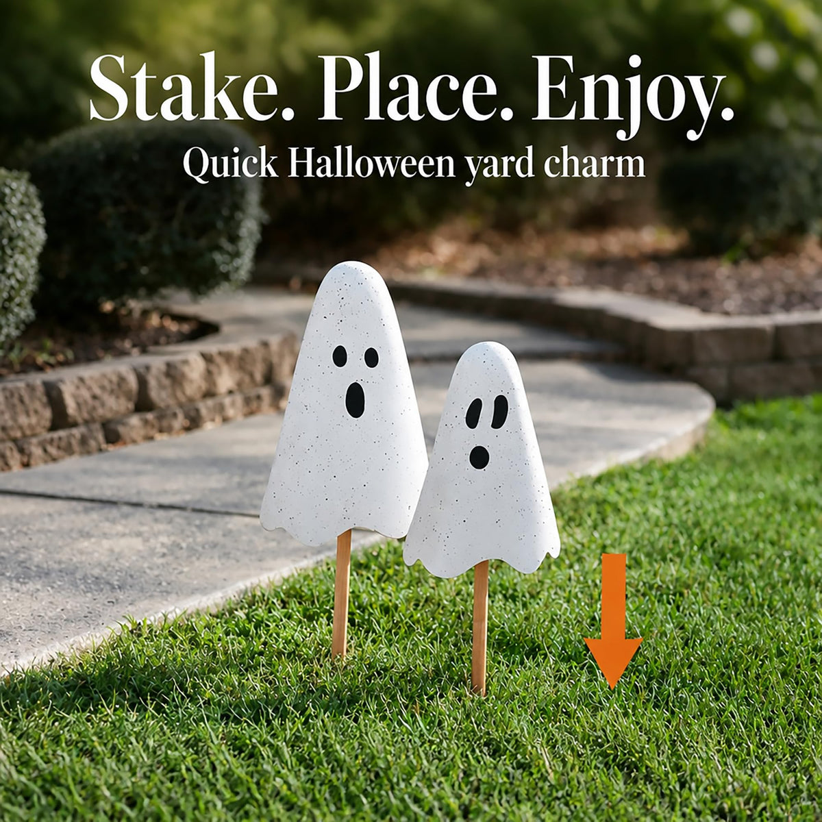 Pancartes de jardin fantômes en métal pour Halloween Mud Pie, 24 po, 20 po