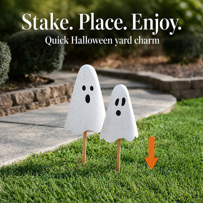 Pancartes de jardin fantômes en métal pour Halloween Mud Pie, 24 po, 20 po