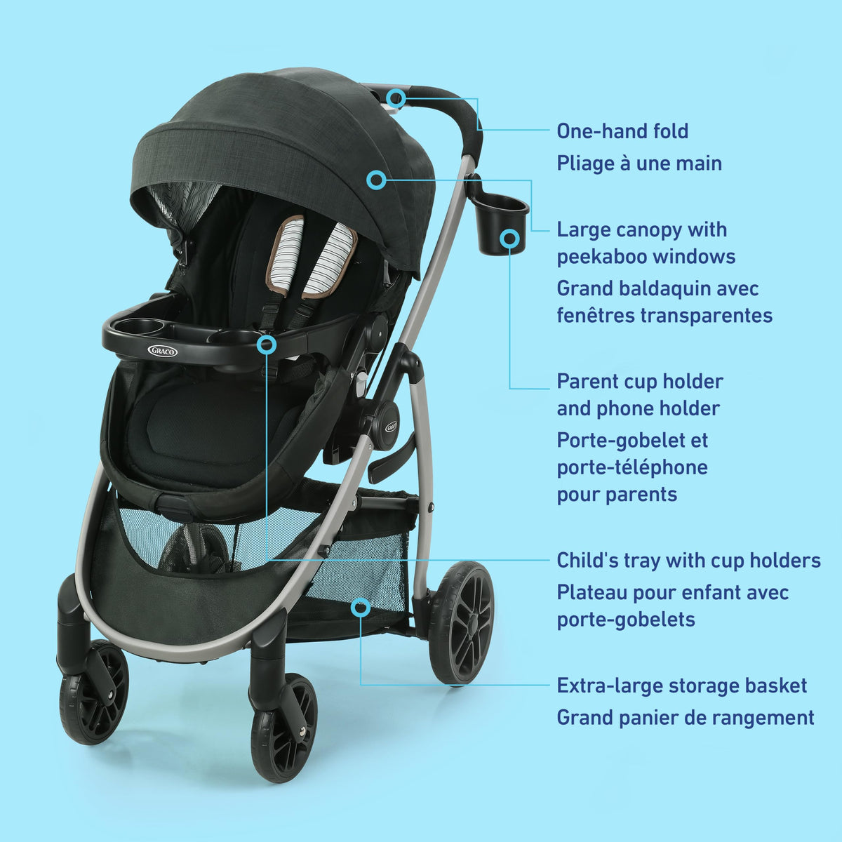 Graco Modes Pramette Travel System, 3-in-1 Baby Stroller and Car Seat Combo with SnugRide SnugLock 35 Infant Car Seat, Rear-Facing from 1.8-16 kg (4-35 lb), Britton