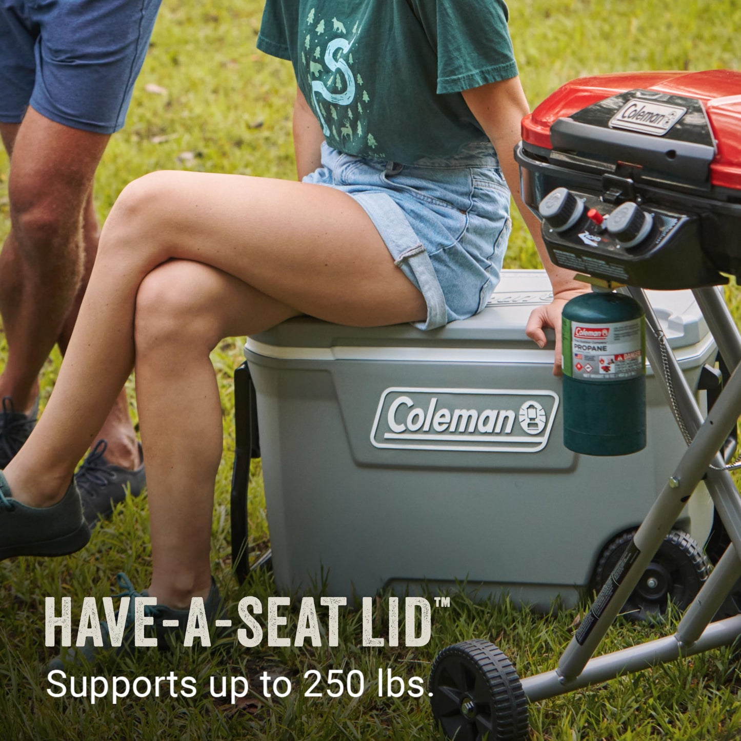Coleman Classic Series 62-Qt Insulated Portable Cooler w/Heavy Duty Wheels, 58L Leak-Proof Wheeled Cooler w/ 101 Can Capacity, Keeps Ice for up to 5 Days, Great for Beach, Camping, Sports - Available at All In One Marketplace Canada