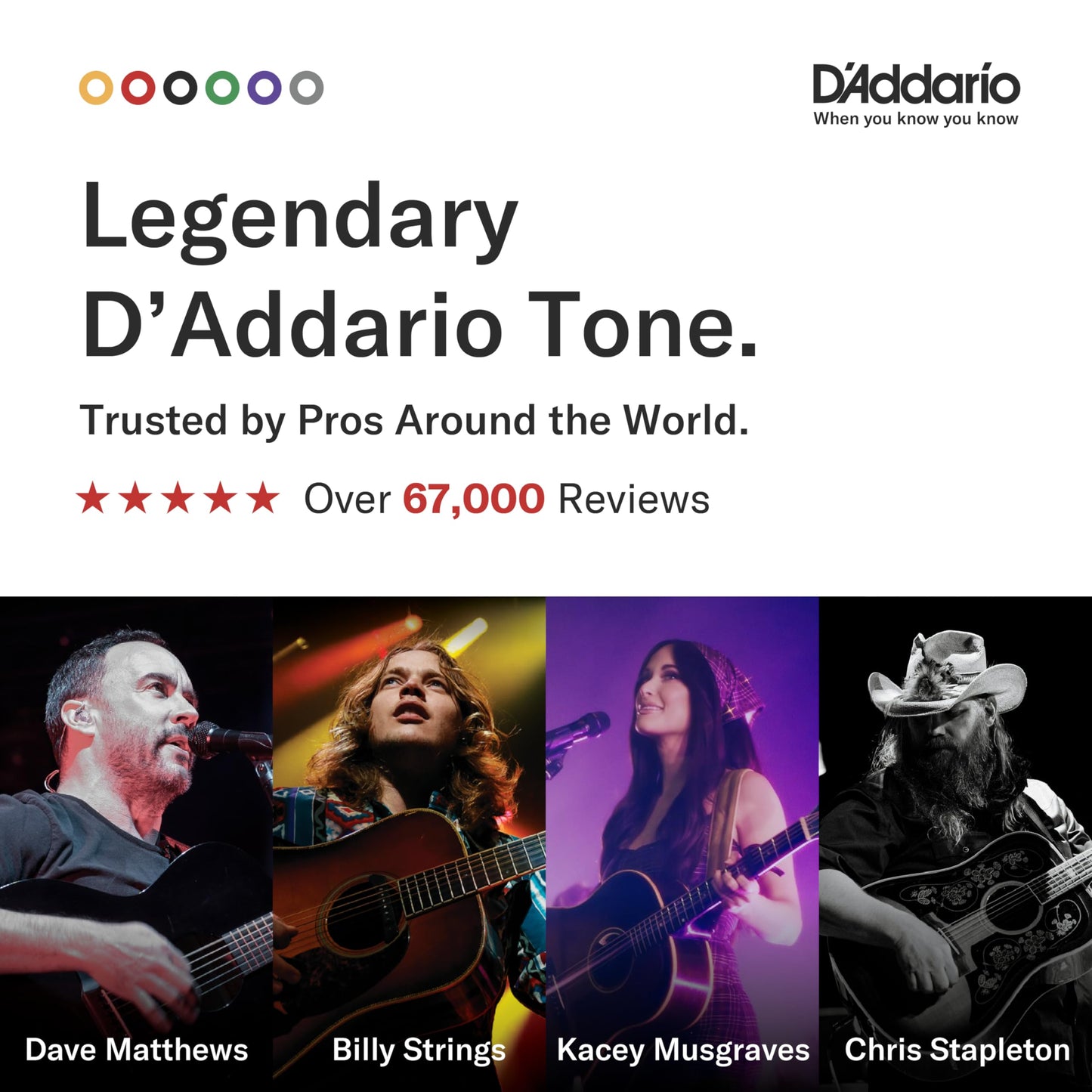 D'Addario EJ16 Cordes de Guitare Acoustique en Bronze Phosphoreux, Lot de 3 - Tirant Léger 12-53