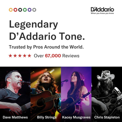 D'Addario EJ16 Cordes de Guitare Acoustique en Bronze Phosphoreux, Lot de 3 - Tirant Léger 12-53