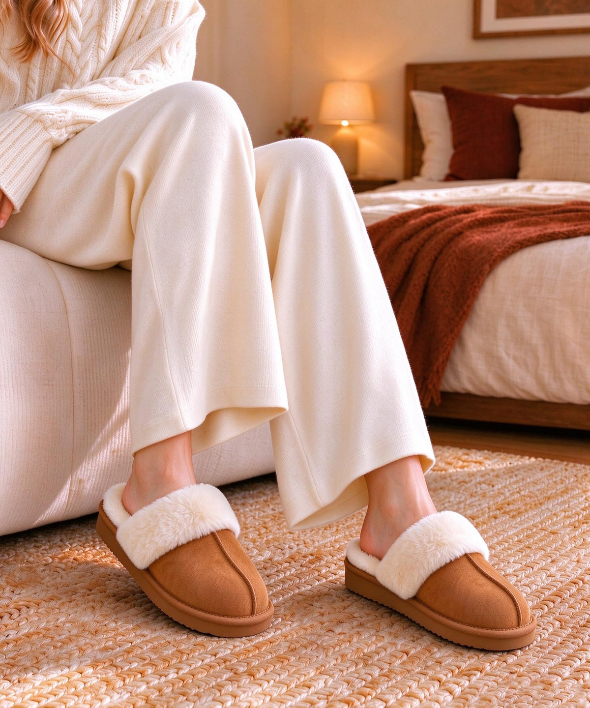 Litfun Fuzzy Memory Foam Slippers for Women Indoor Outdoor House Shoes 🍁 All In One Marketplace Canada