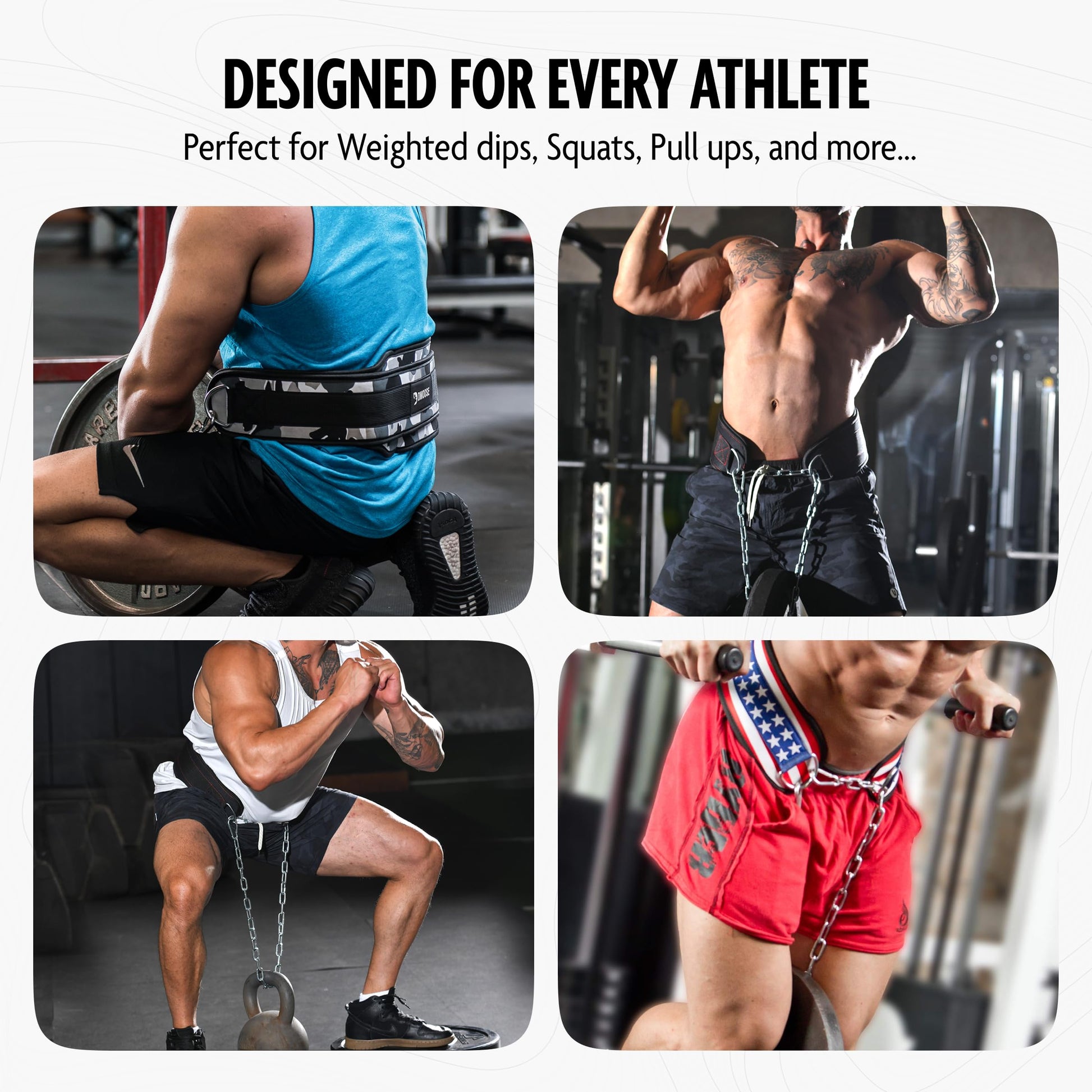 DMoose Dip Belt for Weightlifting, Weight Belt with Chain for Pullup, Gym Lifting Belt for Powerlifting, Squat, Bodybuilding, Heavy Duty Steel, Workout Belt with Comfortable Neoprene Support - Available at All In One Marketplace Canada