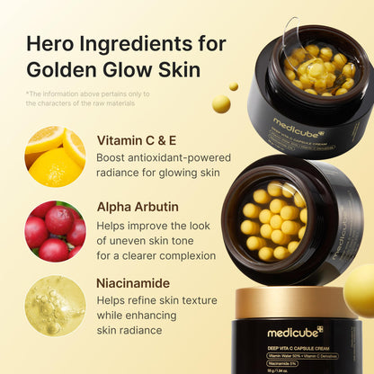 Medicube Deep Vita C Capsule Cream, 55g, Dual-Texture Moisturizer with Vitamin Capsules and Gel Base